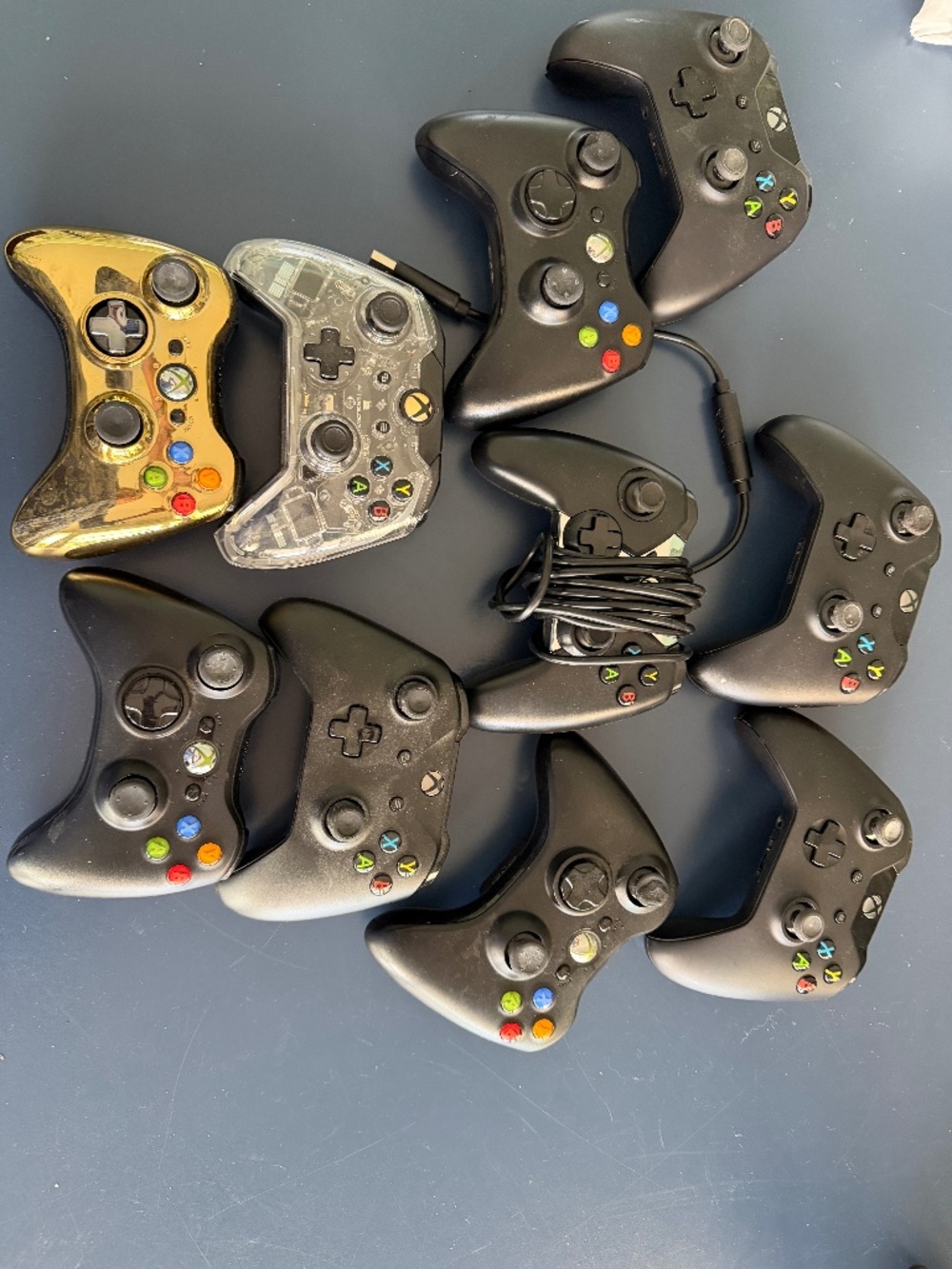 bundle of X-box controllers
